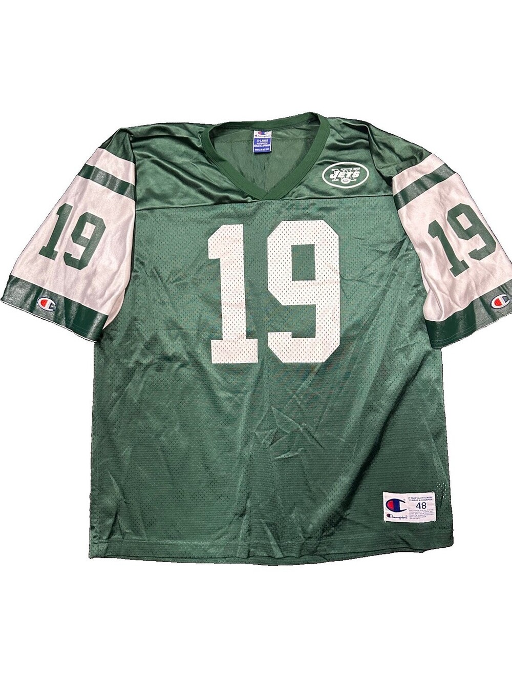 Vintage Champion New York Jets Jersey Men 48 XL K Johnson #19 Football NFL